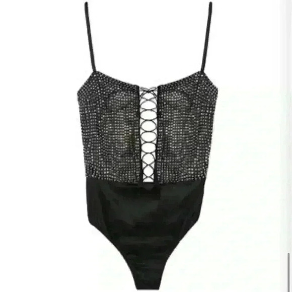 For Love and Lemons Mirage mirrored rhinestone bodysuit XXS - Picture 4 of 7